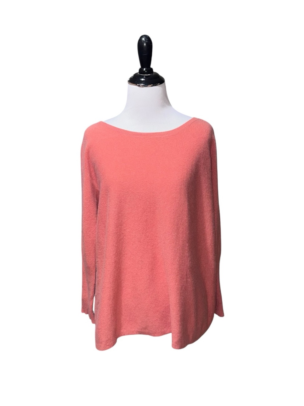Garnet Hill Women's M Medium Knit Sweater 100% Cashmere Peach Colored